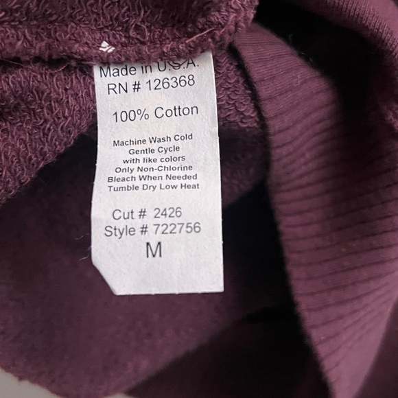 WILT Women’s Burgandy Crewneck Three Quarter Sleeve Sweatshirt - Size Medium - Picture 6 of 8